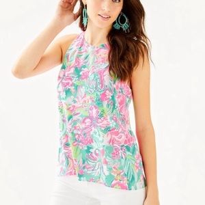 Lilly Pulitzer Top NWT Lileeze Lyle spring summer hot on the scene lined Size M